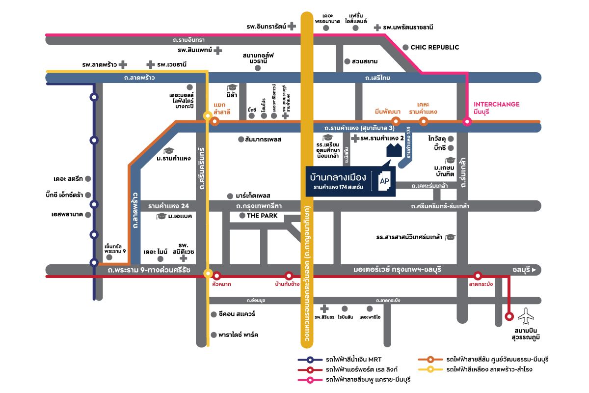 BAAN KLANG MUANG Ramkhamhaeng 174 Station-Map