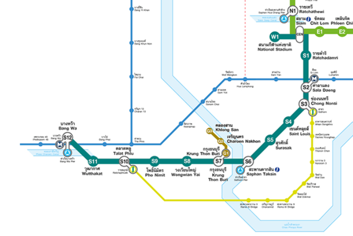 แผนที่รถไฟฟ้าสายสีเขียวเข้ม