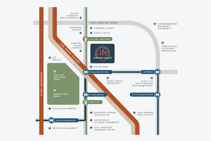 แผนที่ โครงการ LIFE ลาดพร้าว - แวลลีย์