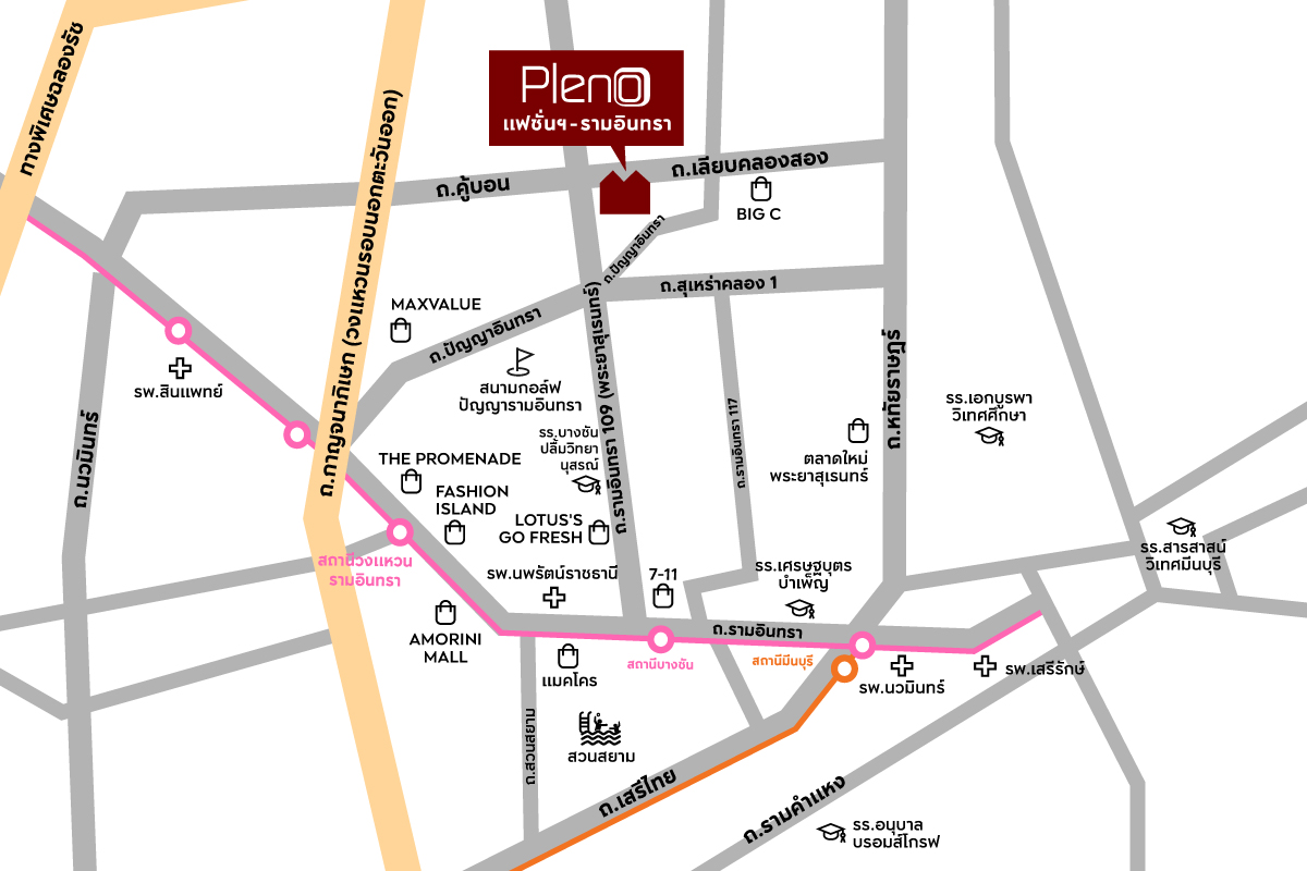 PLENO แฟชั่นฯ-รามอินทรา-แผนที่