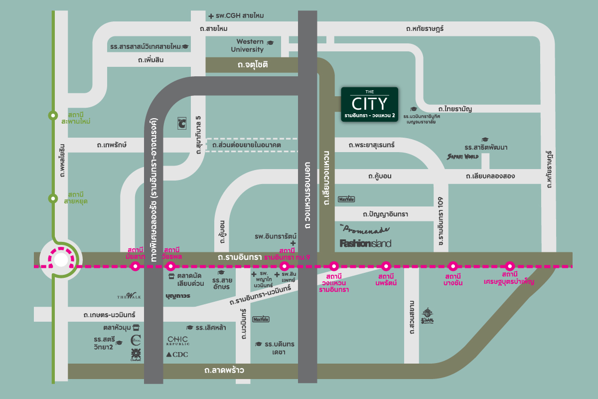 THE CITY รามอินทรา-วงแหวน 2-แผนที่