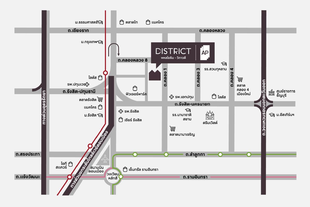 DISTRICT พหลโยธิน-วิภาวดี-แผนที่