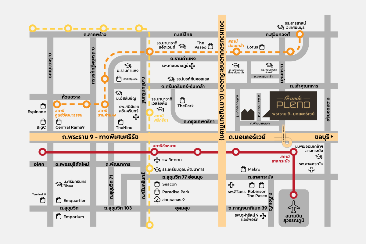 GRANDE PLENO Rama 9-Motorway-Map