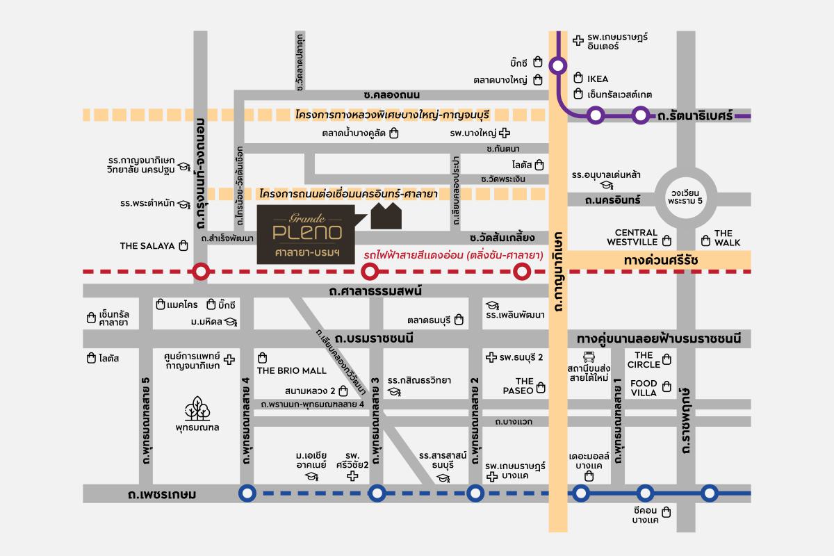 GRANDE PLENO ศาลายา-บรมราชชนนี-แผนที่