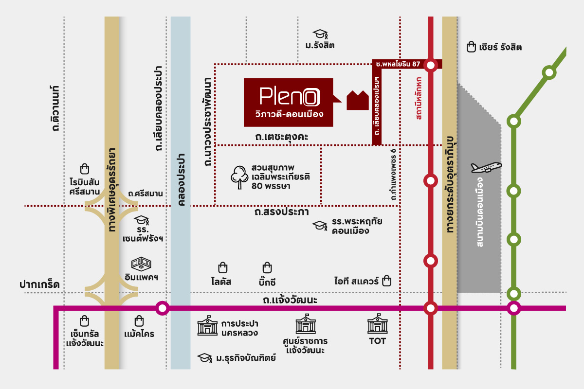 PLENO วิภาวดี-ดอนเมือง-แผนที่