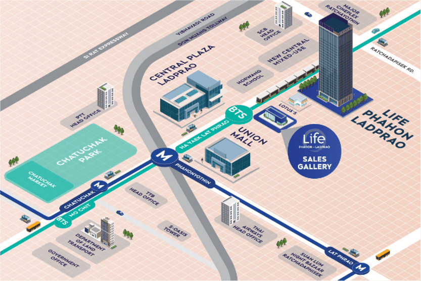 แผนที่ โครงการ LIFE พหลฯ-ลาดพร้าว