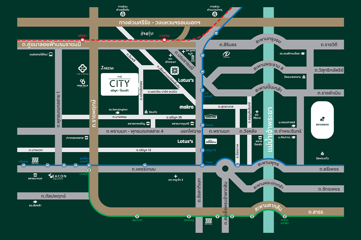 THE CITY จรัญฯ-ปิ่นเกล้า-แผนที่