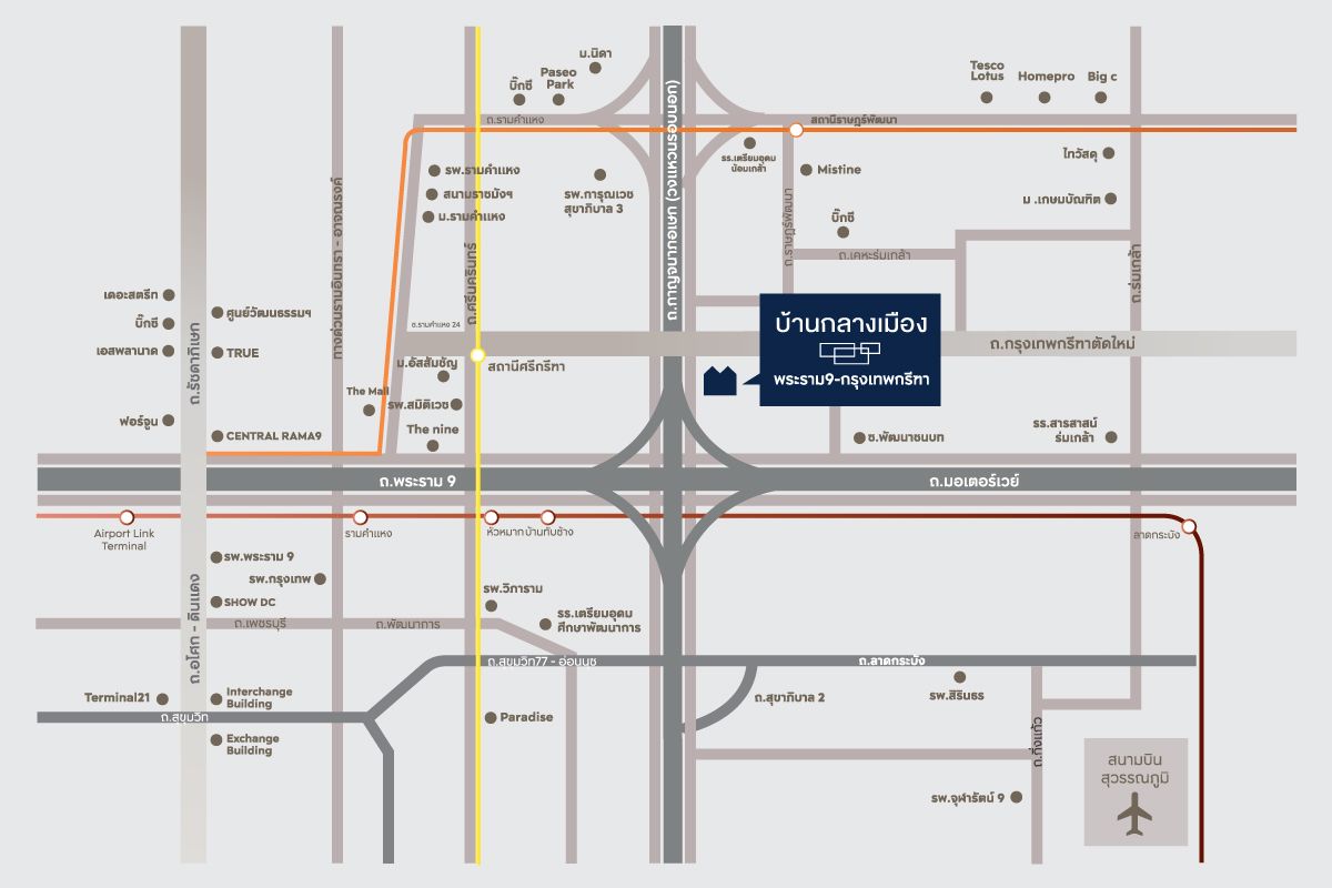 BAAN KLANG MUANG Rama 9 (New Krungthep Kreetha)-Map