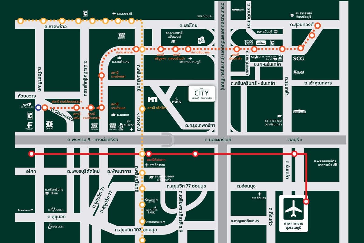THE CITY Rama 9–Krungthep Kreetha-Map
