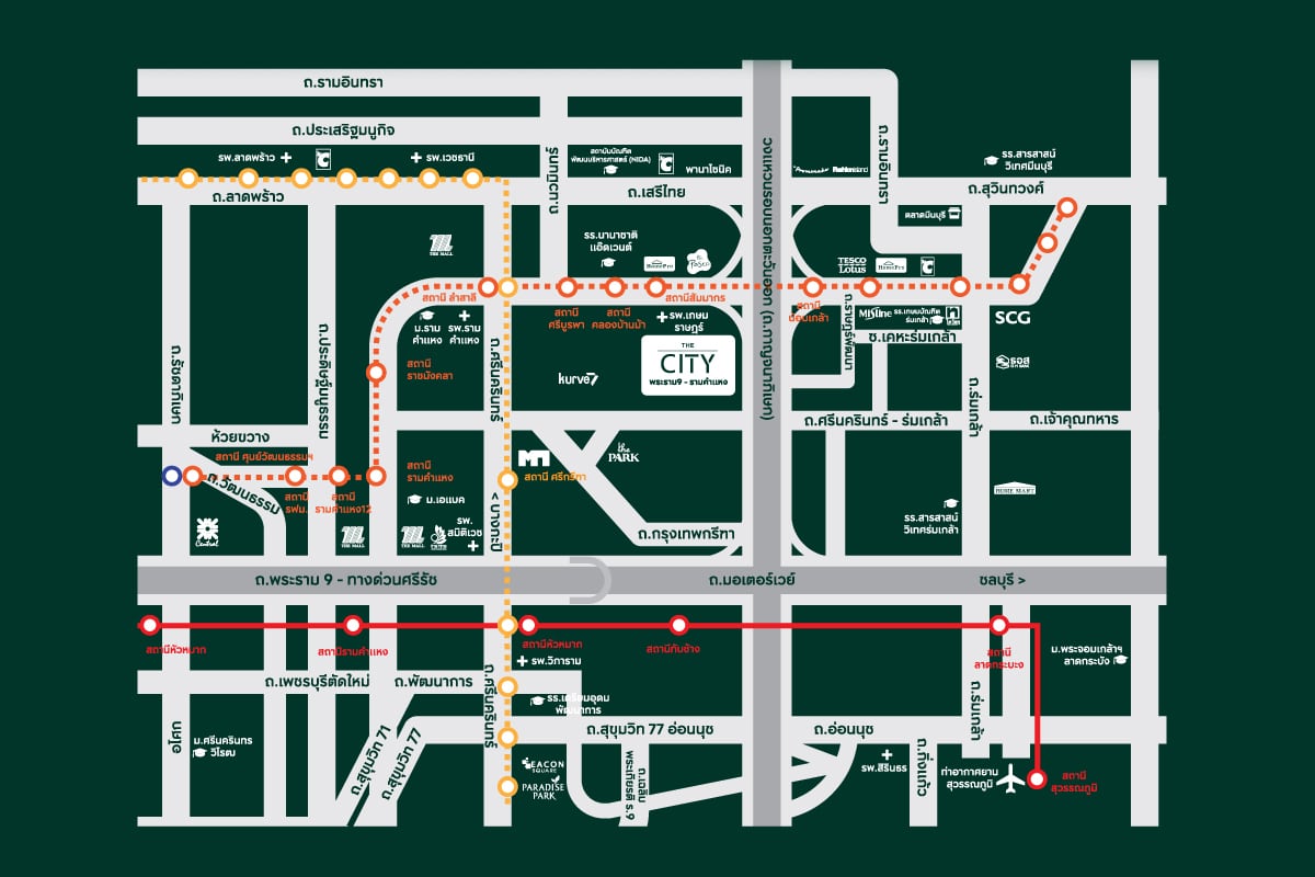 THE CITY Rama 9-Ramkhamhaeng-Map