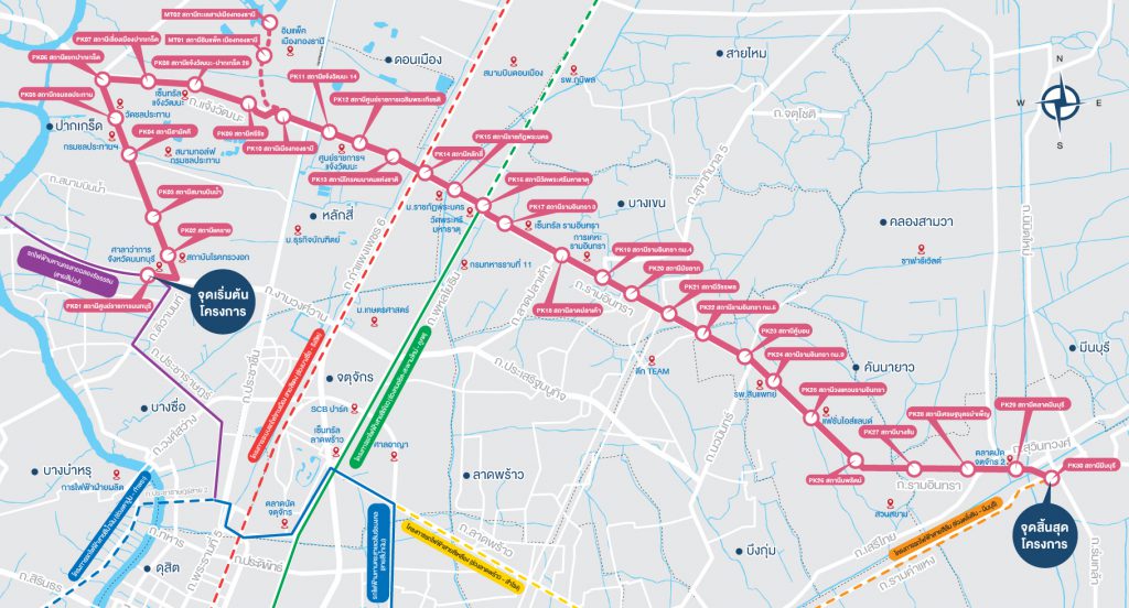 รถไฟฟ้าสายสีชมพู เส้นทางแคราย-มีนบุรี