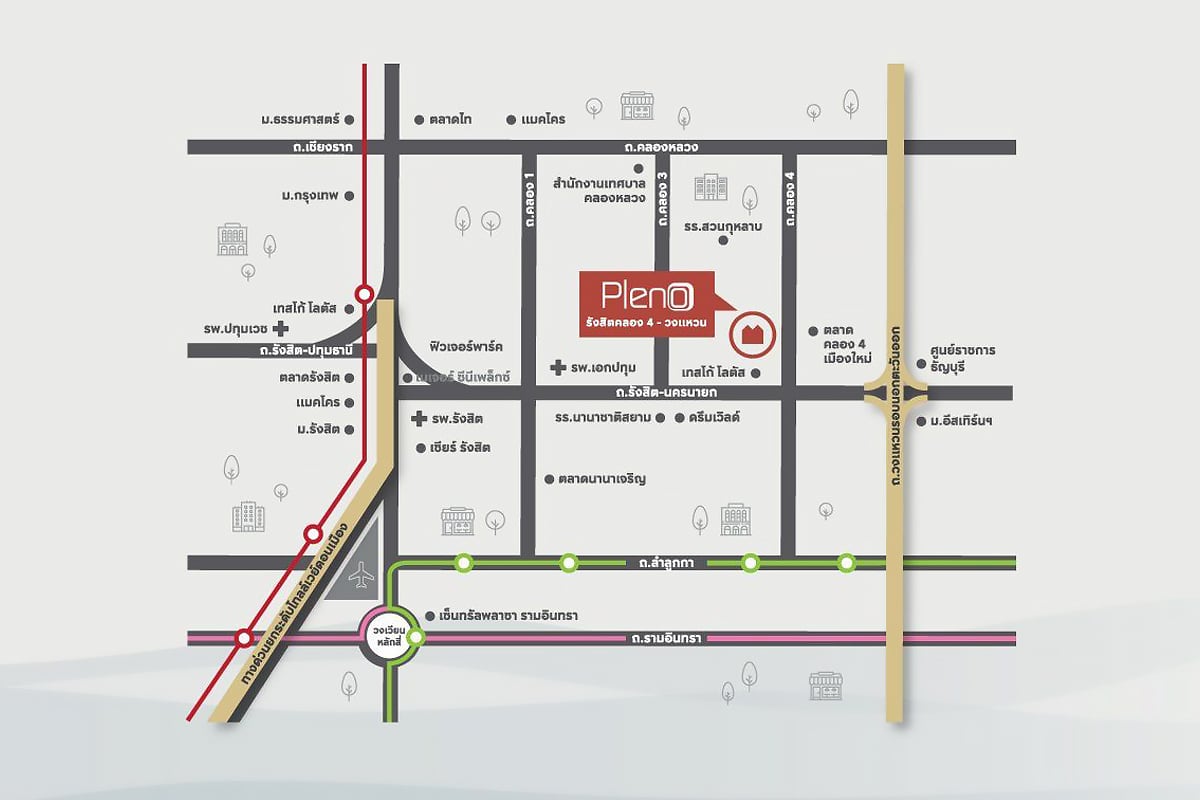 PLENO รังสิตคลอง 4-วงแหวน-แผนที่