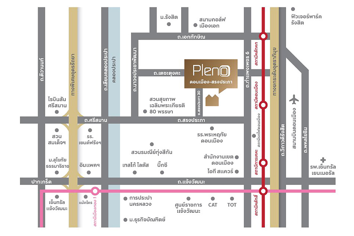 PLENO ดอนเมือง-สรงประภา-แผนที่
