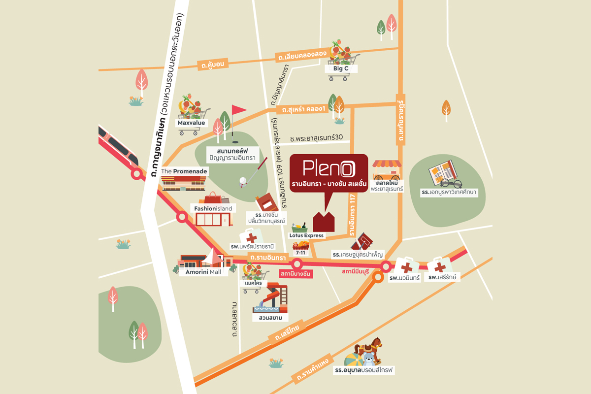 PLENO Ramintra-Bangchan Station-Map