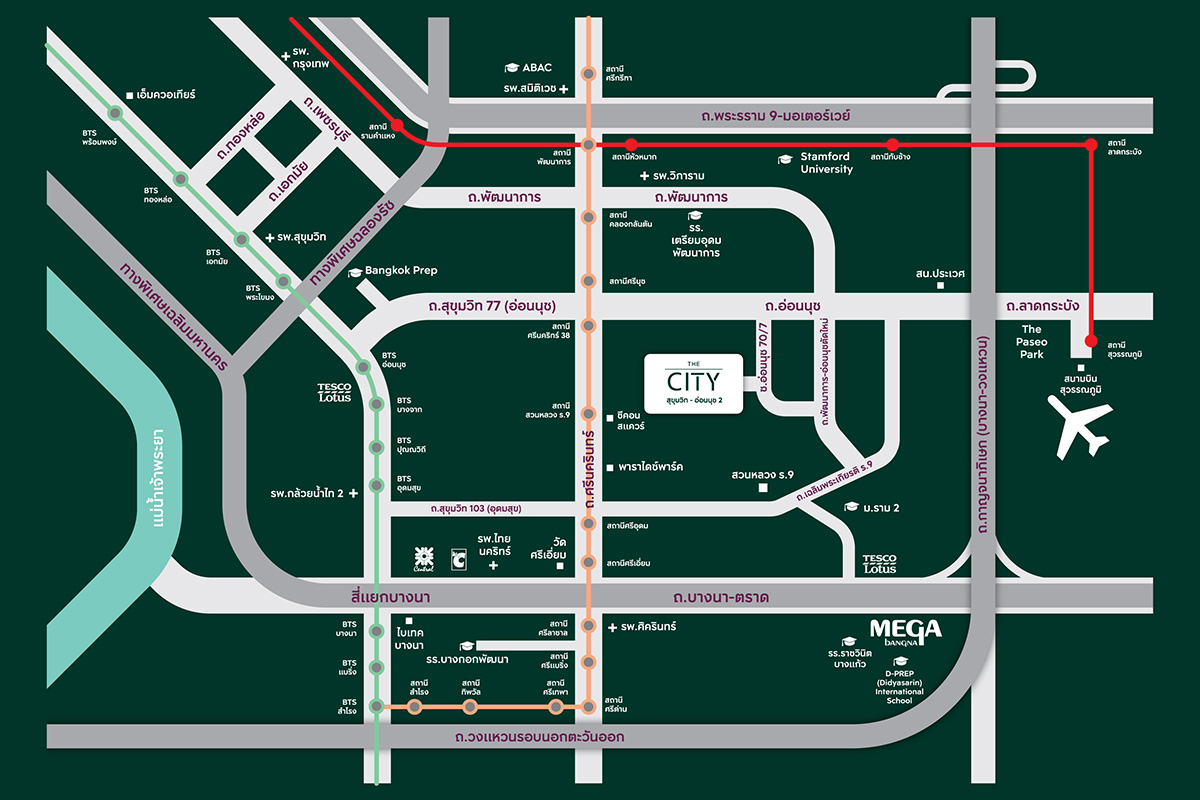 THE CITY Sukhumvit-On Nut 2-Map