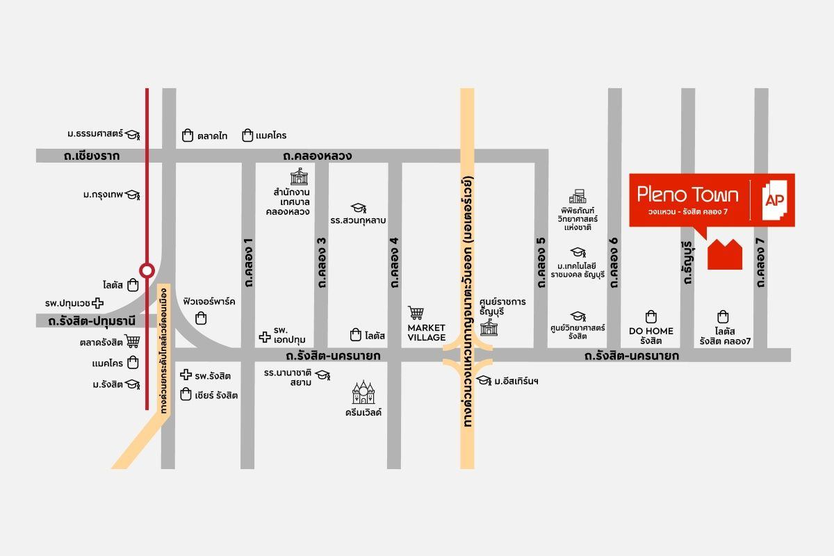 PLENO TOWN Wongwaen Rangsit Klong 7-Map